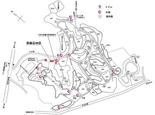 日野公園墓地墓域配置図